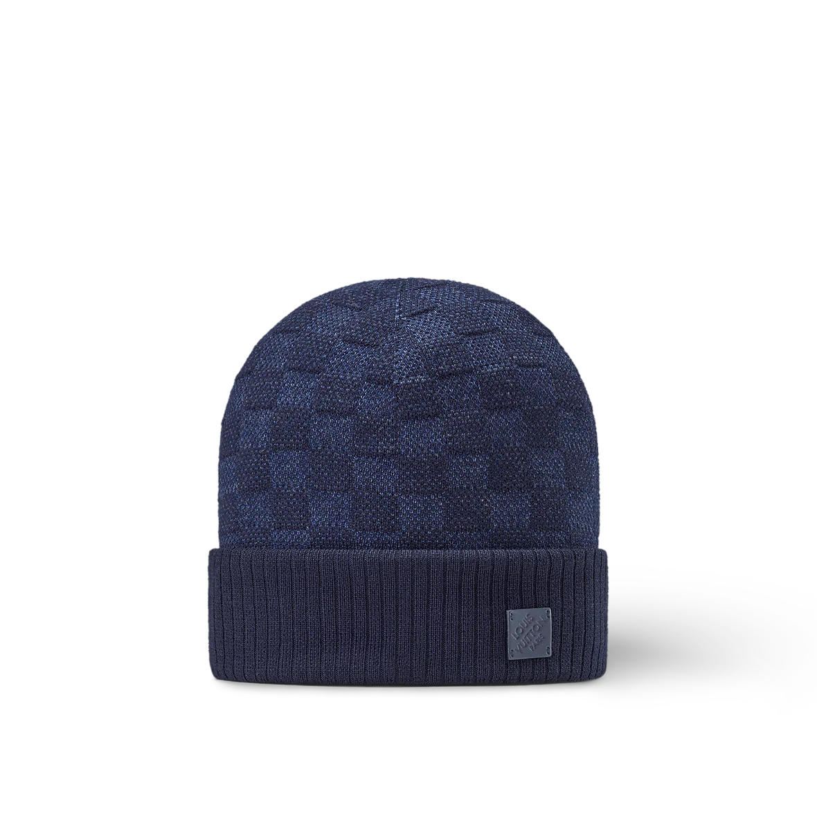 Bonnet et Écharpe Néo Petit Damier Bleu Marine