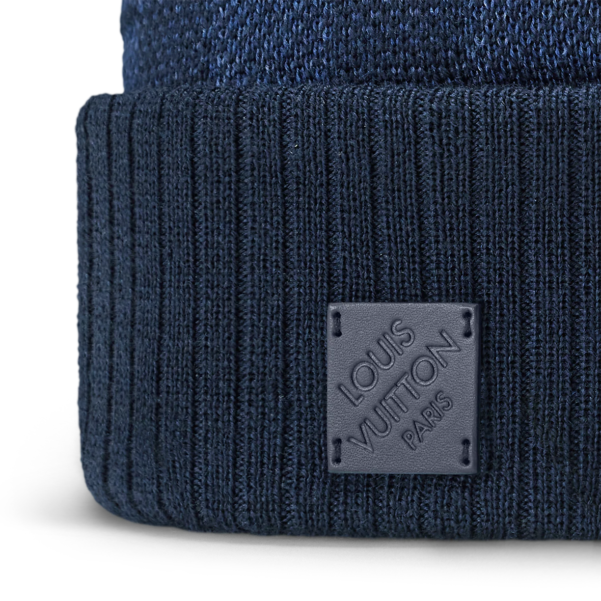 Bonnet et Écharpe Néo Petit Damier Bleu Marine