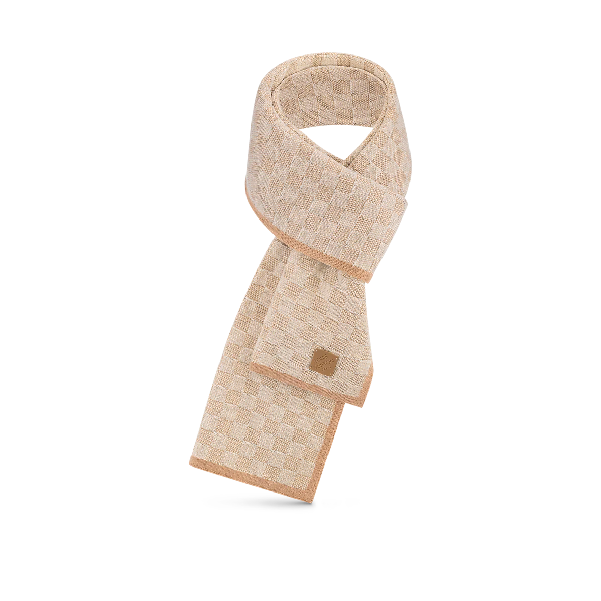 Bonnet et Écharpe Néo Petit Damier Beige