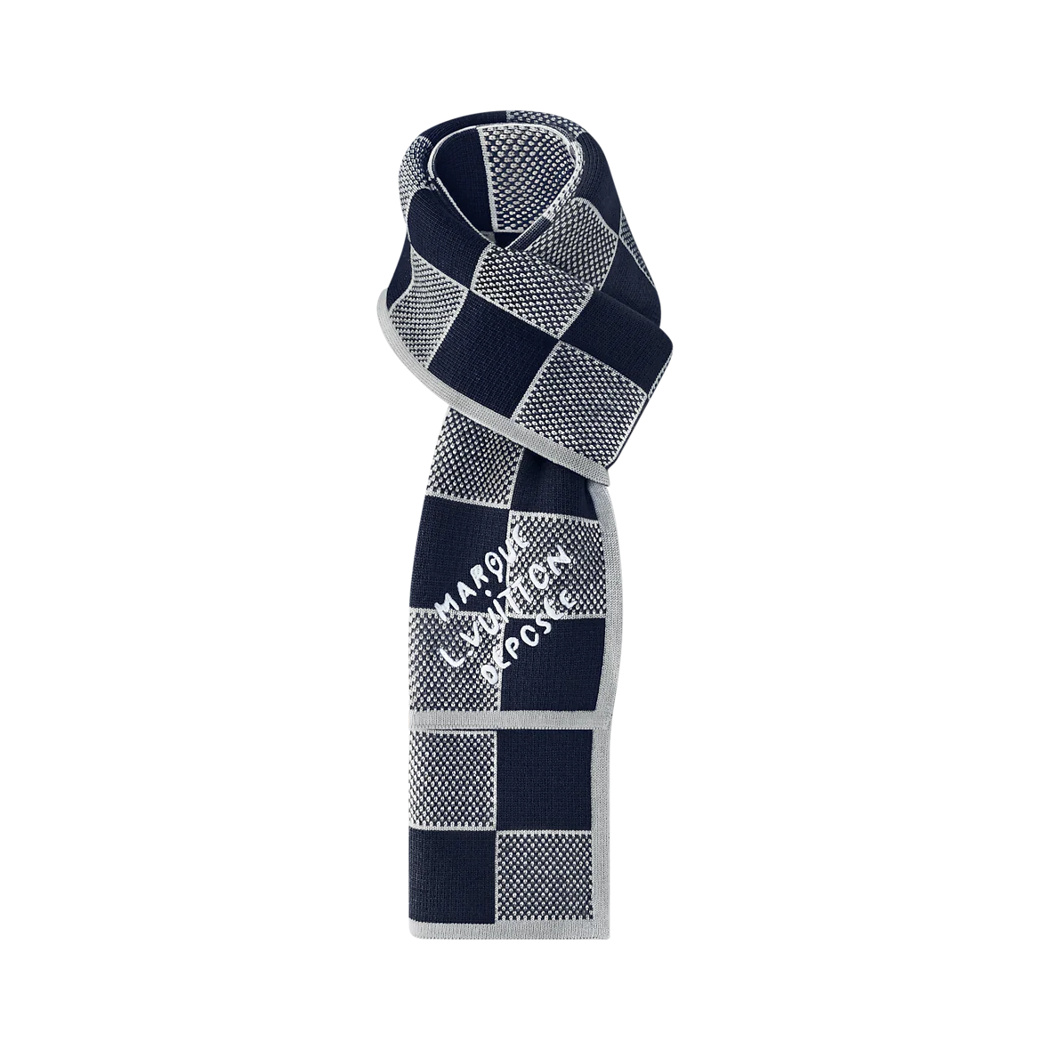 Bonnet et Écharpe Damier Heritage Bleu Marine