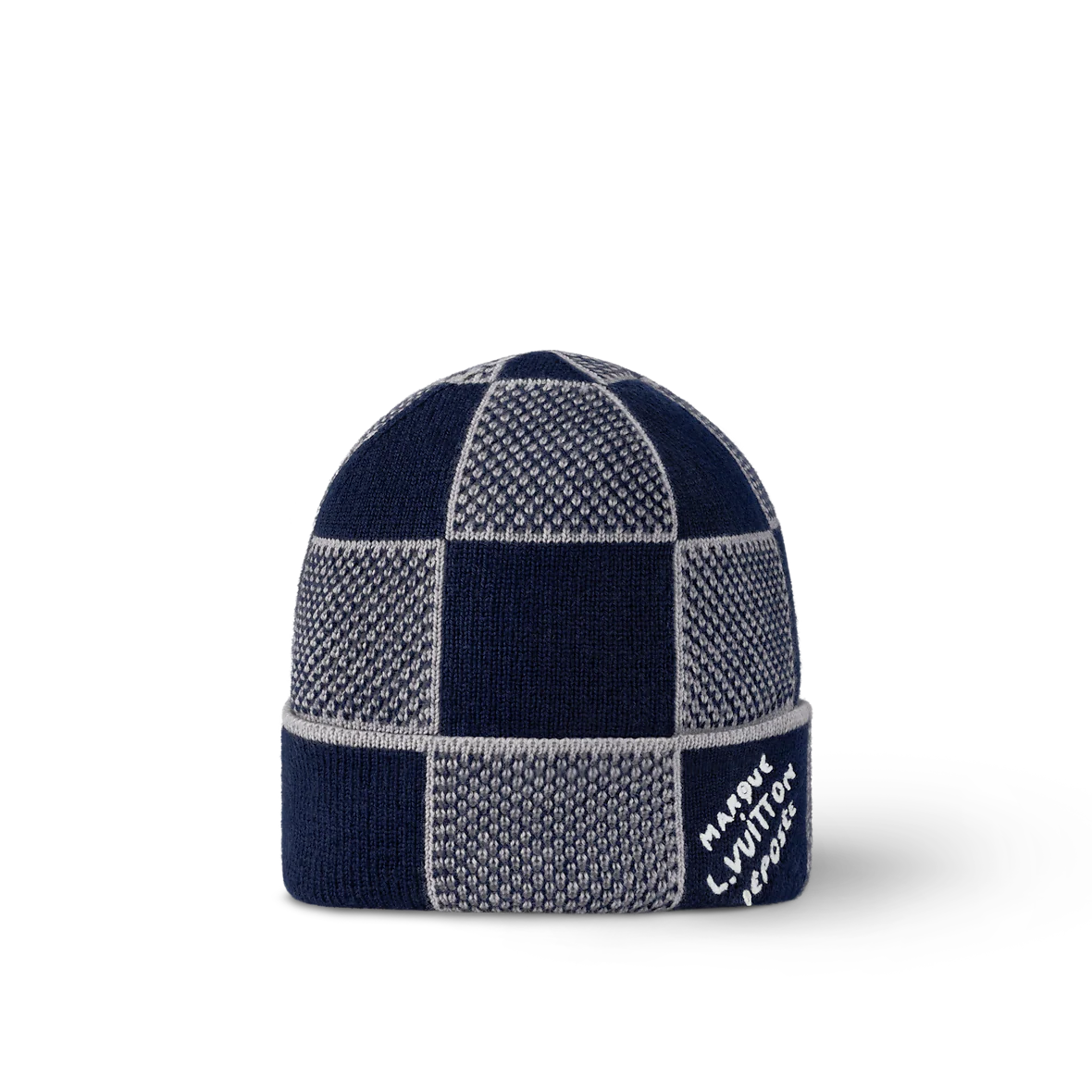 Bonnet et Écharpe Damier Heritage Bleu Marine